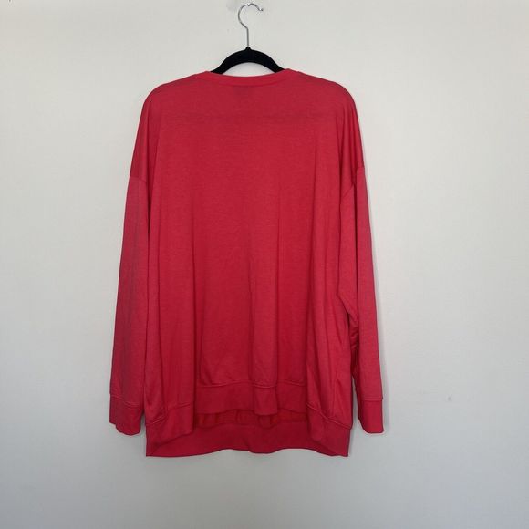 Torrid Sweatshirt Women's 3 3X Red French Terry Crew Neck Eyelet Drop Shoulder - Picture 7 of 10